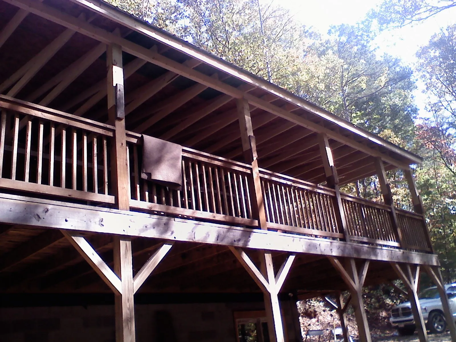 Timber framing under a new elevated porch and deck — Roof Leak Repair in Mountain Rest by Roofing Brothers